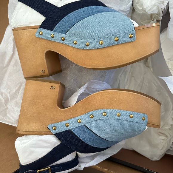 Coach Nettie Denim Clog Sandal Size 9 - Picture 5 of 12